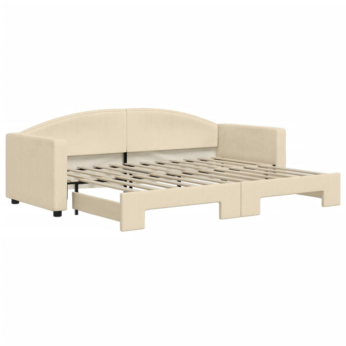 Divano Letto con Letto Estraibile-Sofa Letto-Daybed Crema 80x200 cm Tessuto 245556