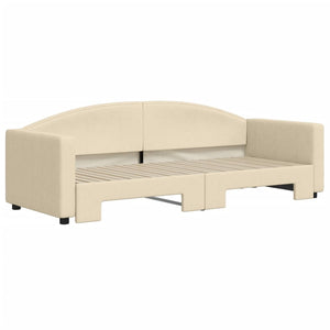 Divano Letto con Letto Estraibile Crema 80x200 cm Tessuto 3197187