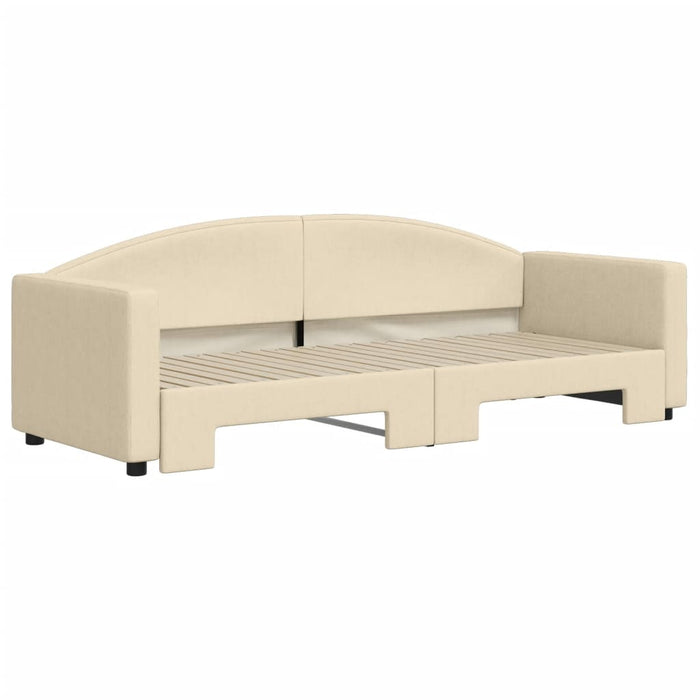Divano Letto con Letto Estraibile Crema 80x200 cm Tessuto 3197187