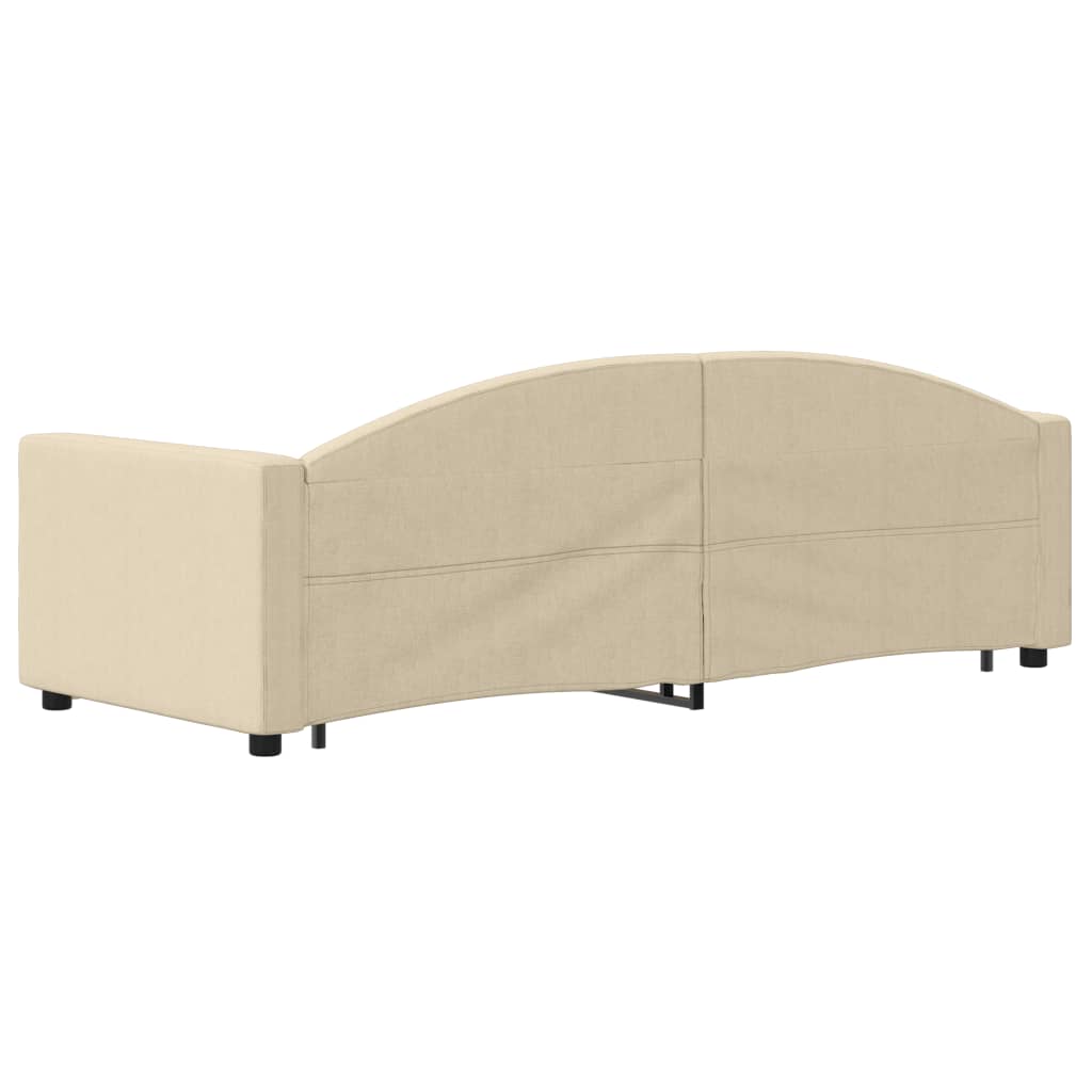 Divano Letto con Letto Estraibile Crema 80x200 cm Tessuto