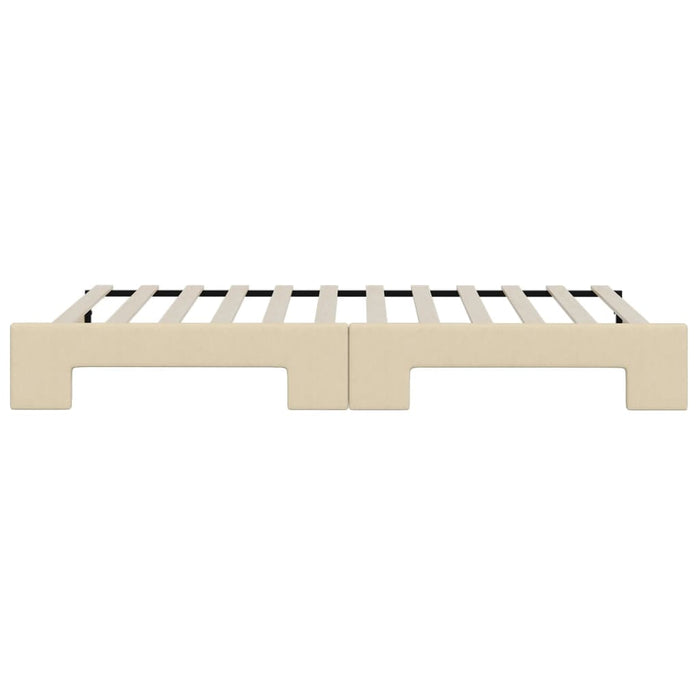 Divano Letto con Letto Estraibile Crema 80x200 cm Tessuto 3197187