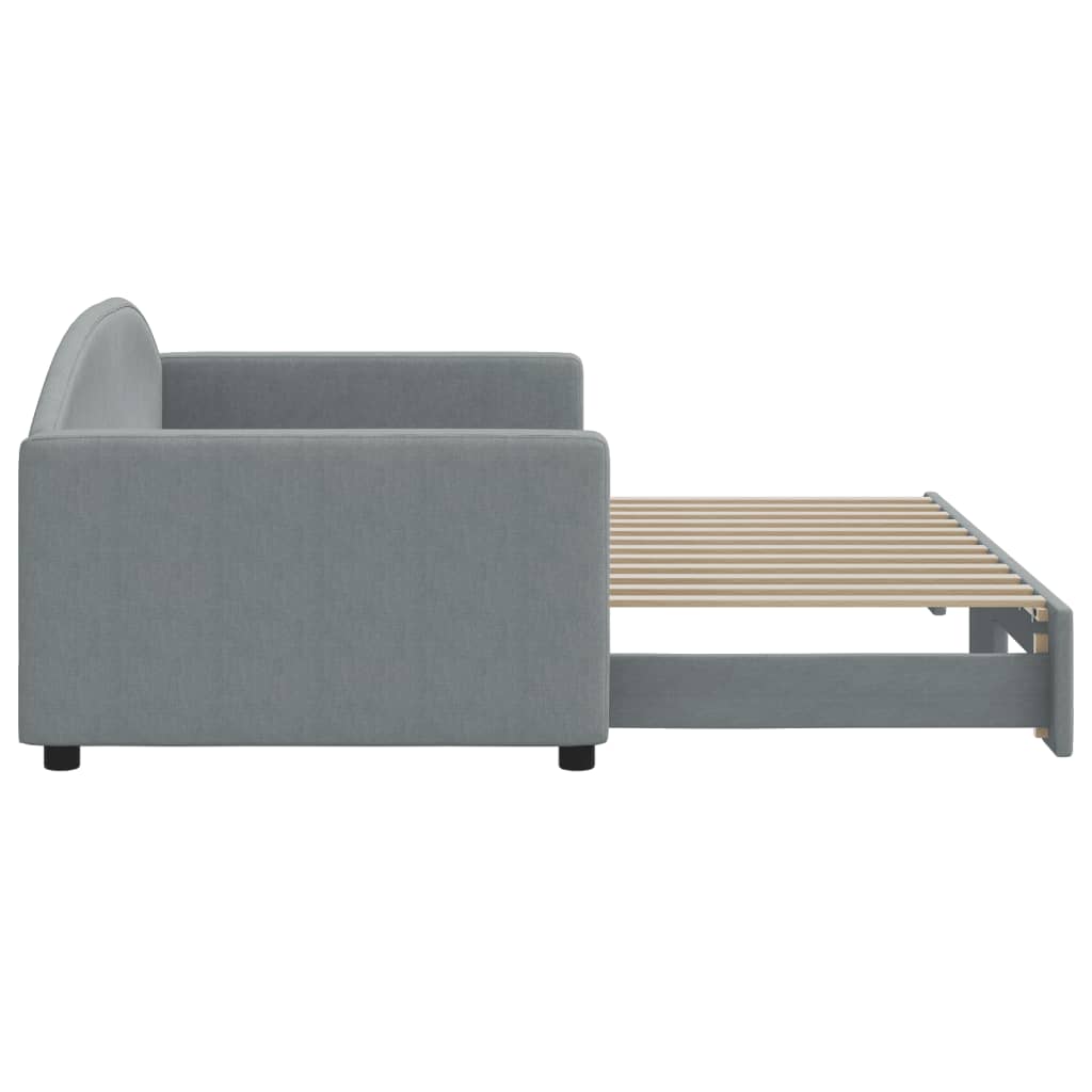 Divano Letto con Letto Estraibile Grigio Chiaro 90x200 Tessuto 3197188