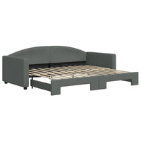 Divano Letto con Letto Estraibile Grigio Scuro 90x200cm Tessuto 3197189