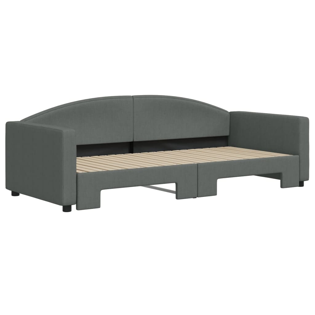 Divano Letto con Letto Estraibile Grigio Scuro 90x200cm Tessuto 3197189