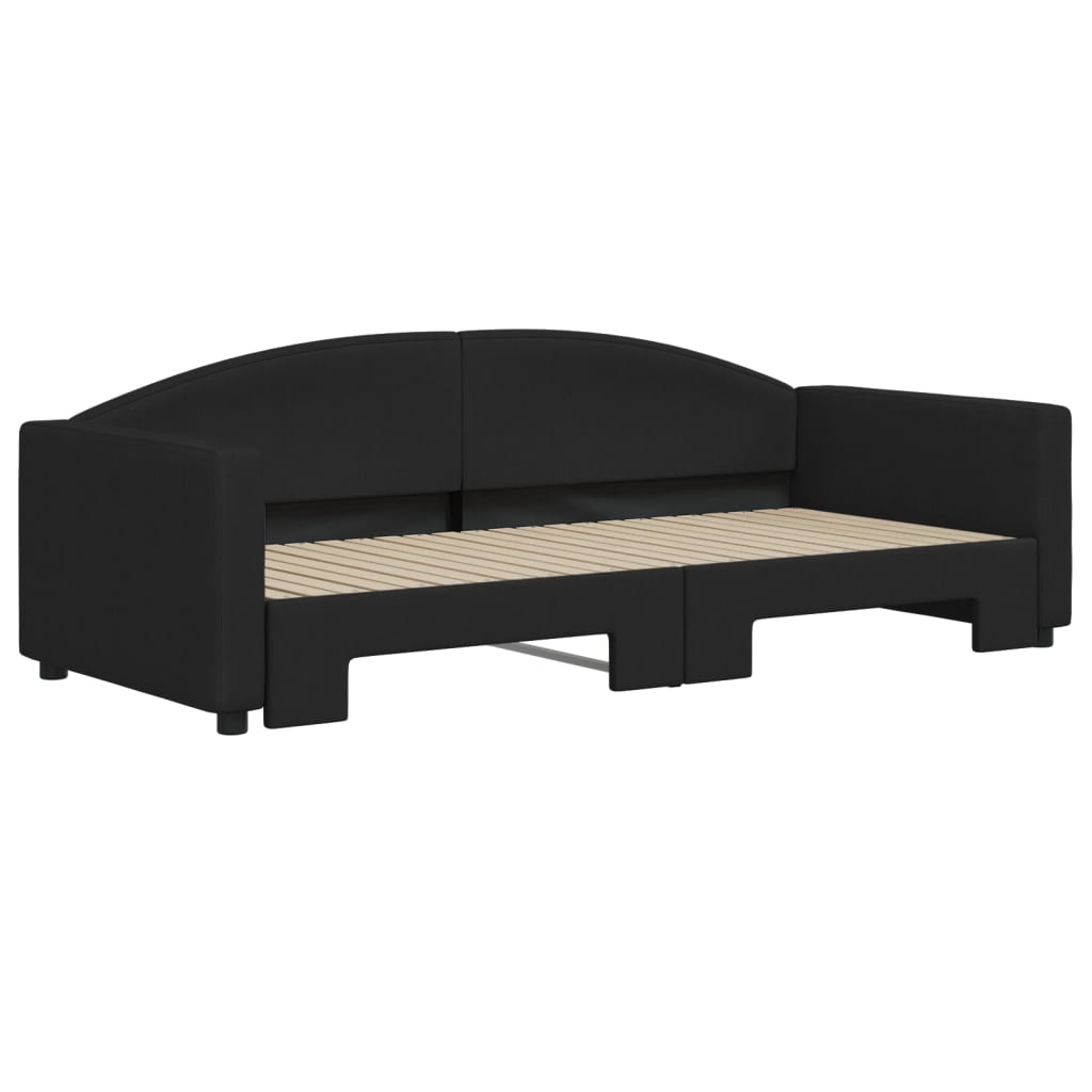 Divano Letto con Letto Estraibile-Sofa Letto-Daybed Nero 90x200 cm in Tessuto 467944
