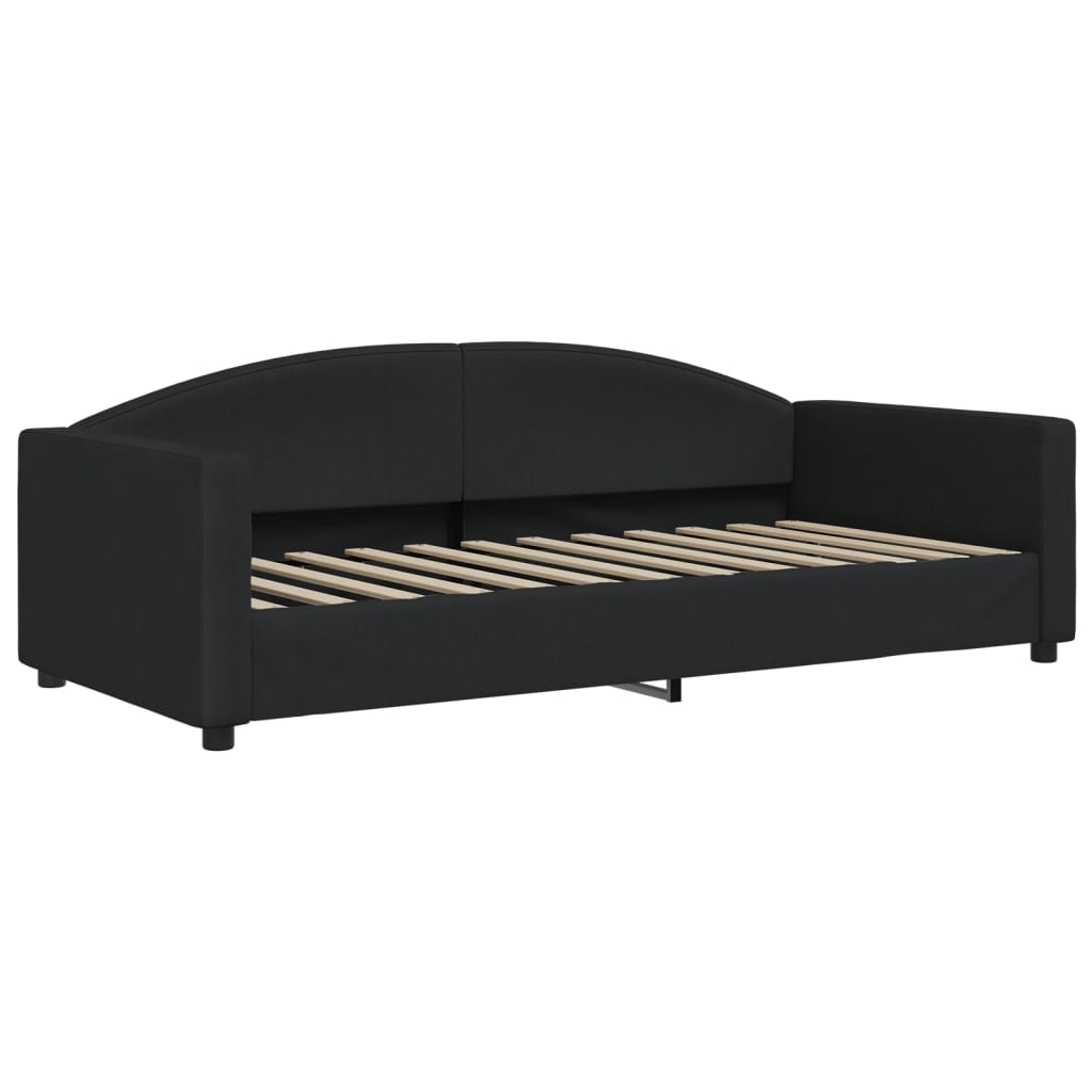 Divano Letto con Letto Estraibile Nero 90x200 cm in Tessuto 3197190