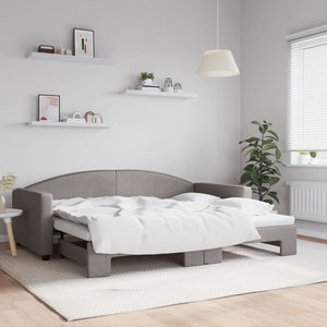 Divano Letto con Letto Estraibile-Sofa Letto-Daybed Tortora 90x200 cm in Tessuto 178232