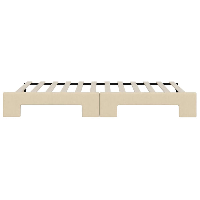 Divano Letto con Letto Estraibile Crema 90x200 cm in Tessuto