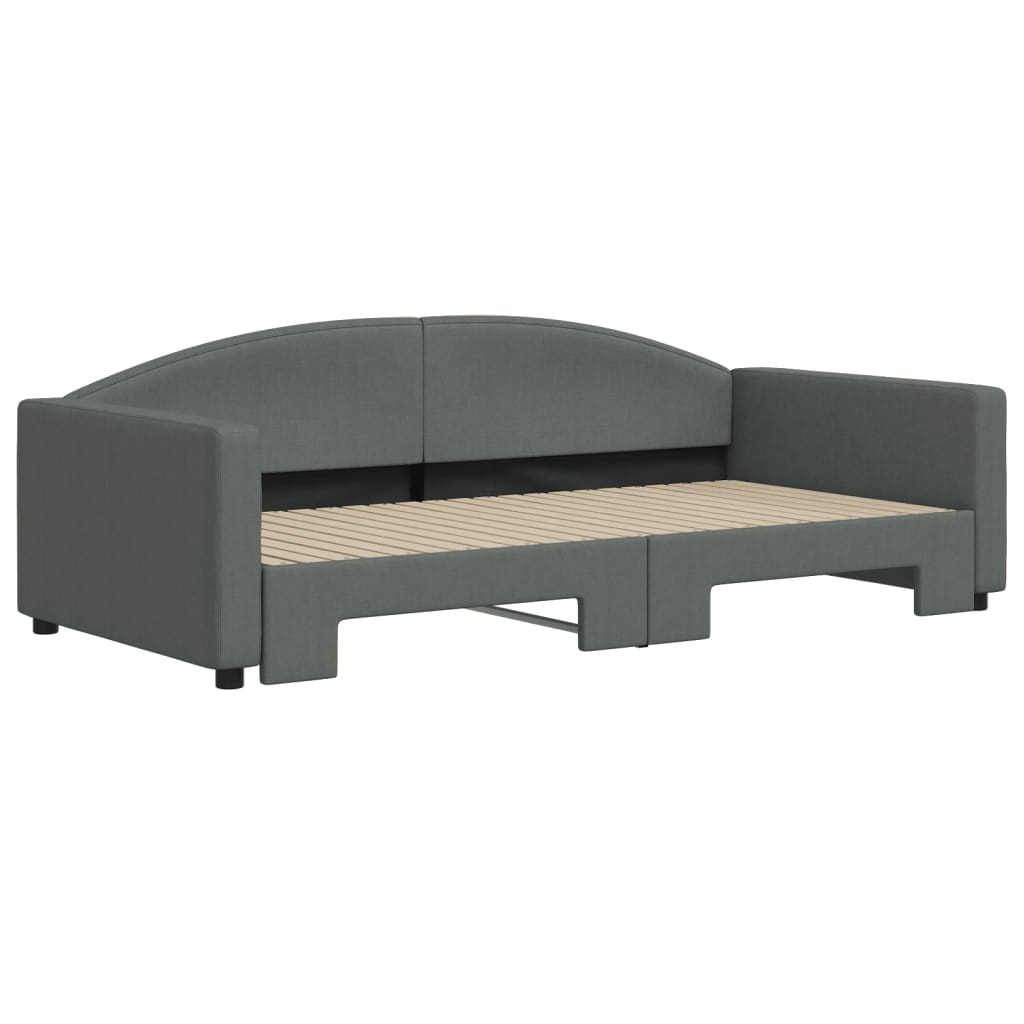 Divano Letto con Letto Estraibile-Sofa Letto-Daybed Grigio Scuro 100x200 Tessuto 455201