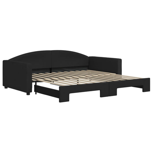 Divano Letto con Letto Estraibile-Sofa Letto-Daybed Nero 100x200 cm in Tessuto 266013