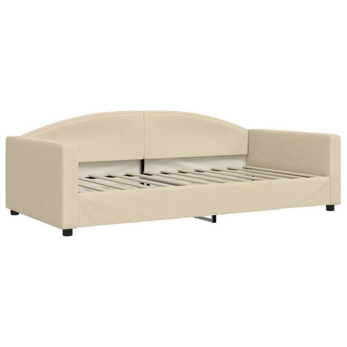 Divano Letto con Letto Estraibile Crema 100x200 cm in Tessuto 3197197