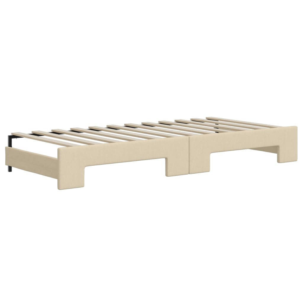 Divano Letto con Letto Estraibile-Sofa Letto-Daybed Crema 100x200 cm in Tessuto 385315