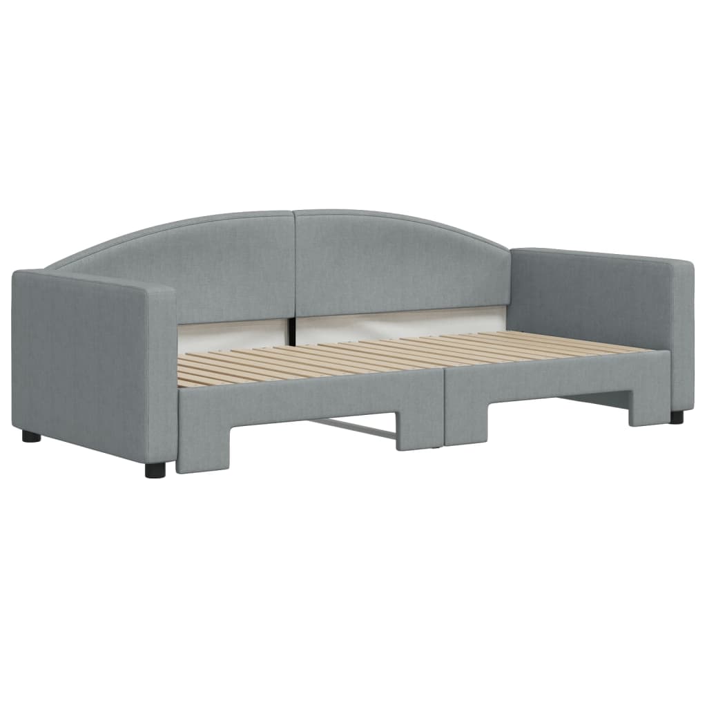 Divano Letto con Letto Estraibile Grigio Chiaro 90x190 Tessuto 3197198