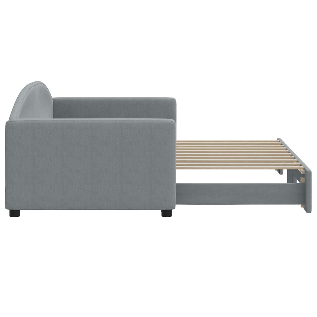 Divano Letto con Letto Estraibile Grigio Chiaro 90x190 Tessuto 3197198