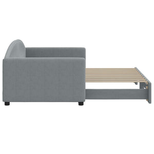 Divano Letto con Letto Estraibile Grigio Chiaro 90x190 Tessuto 3197198