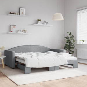 Divano Letto con Letto Estraibile Grigio Chiaro 90x190 Tessutocod mxl 130574