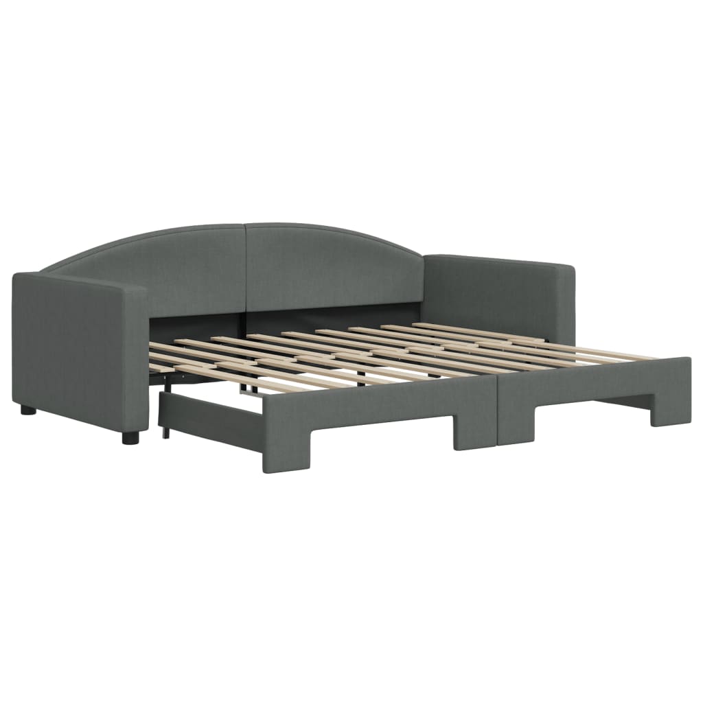 Divano Letto con Letto Estraibile-Sofa Letto-Daybed Grigio Scuro 90x190cm Tessuto 137818