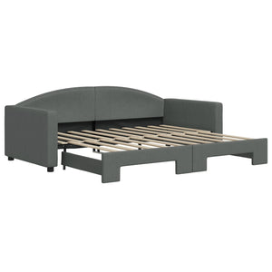Divano Letto con Letto Estraibile-Sofa Letto-Daybed Grigio Scuro 90x190cm Tessuto 137818