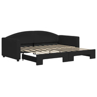 Divano Letto con Letto Estraibile Nero 90x190 cm in Tessuto