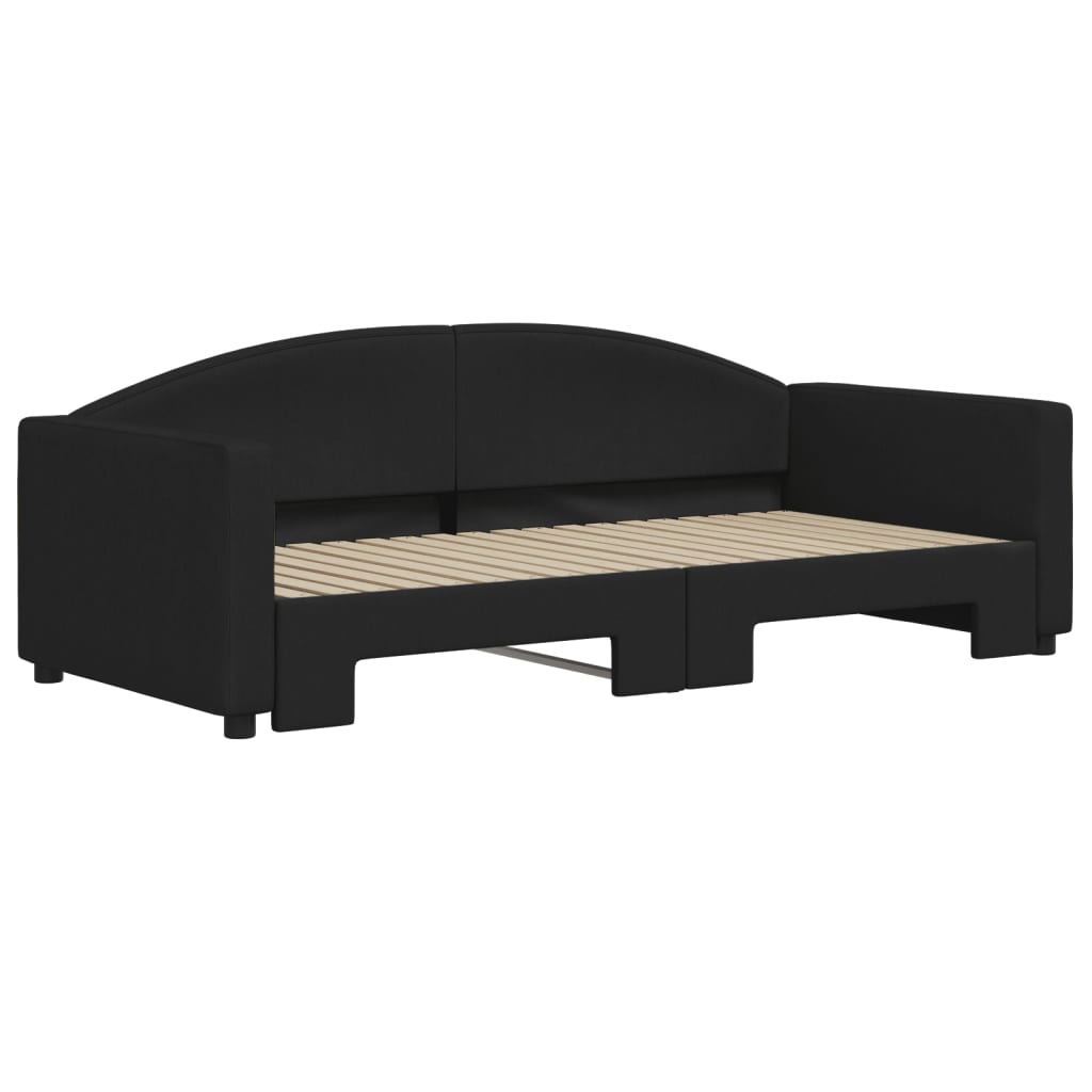 Divano Letto con Letto Estraibile-Sofa Letto-Daybed Nero 90x190 cm in Tessuto 715901