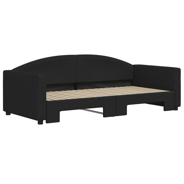 Divano Letto con Letto Estraibile-Sofa Letto-Daybed Nero 90x190 cm in Tessuto 715901