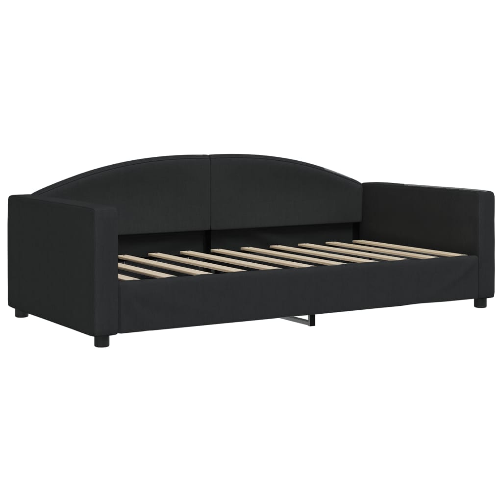 Divano Letto con Letto Estraibile-Sofa Letto-Daybed Nero 90x190 cm in Tessuto 715901