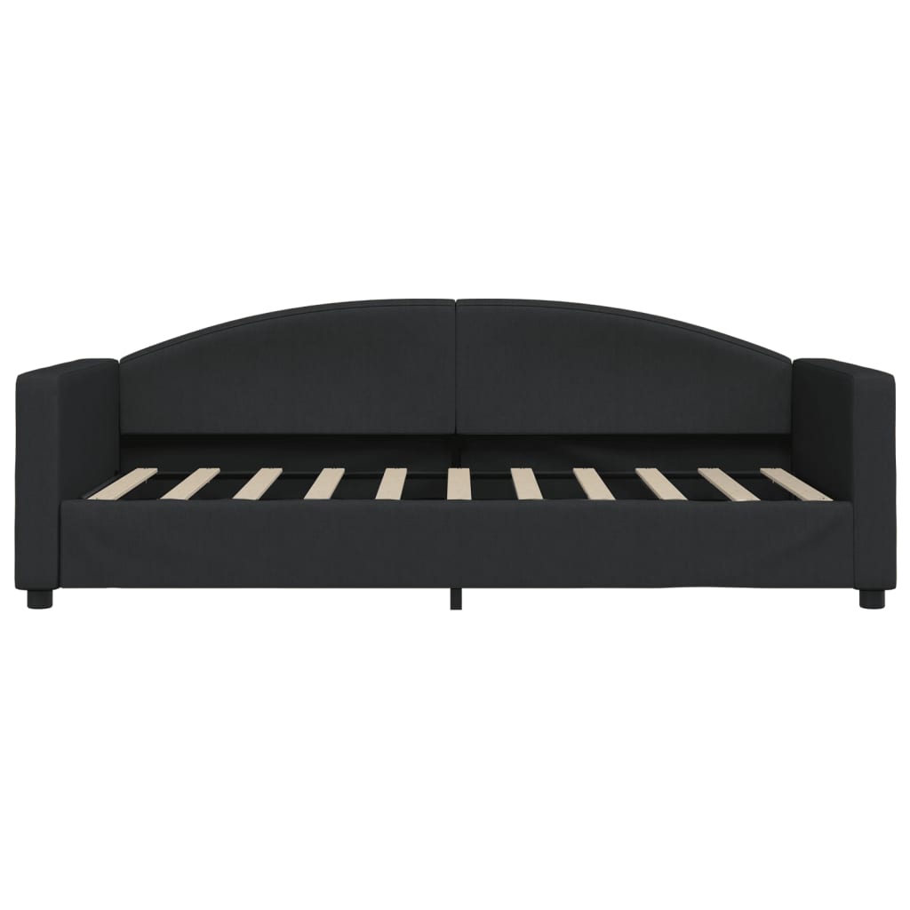 Divano Letto con Letto Estraibile Nero 90x190 cm in Tessuto