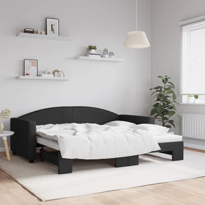 Divano Letto con Letto Estraibile-Sofa Letto-Daybed Nero 90x190 cm in Tessuto 715901