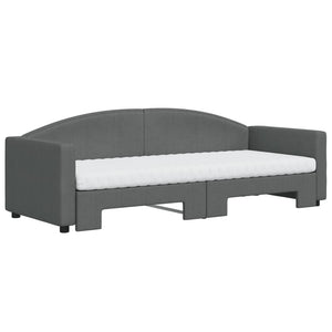 Divano Letto Estraibile Materassi Grigio Scuro 80x200cm Tessuto