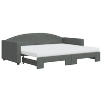vidaXL Divano Letto Estraibile Materassi Grigio Scuro 90x200cm Tessuto