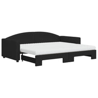 Divano Letto Estraibile con Materassi Nero 90x200 cm in Tessuto 3197208