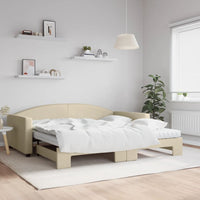 Divano Letto Estraibile con Materassi Crema 100x200 cm Tessutocod mxl 130613