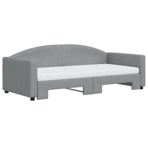 Divano Letto Estraibile Materassi Grigio Chiaro 90x190 Tessuto
