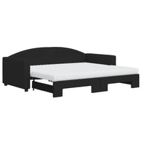 vidaXL Divano Letto Estraibile con Materassi Nero 90x190 cm in Tessuto