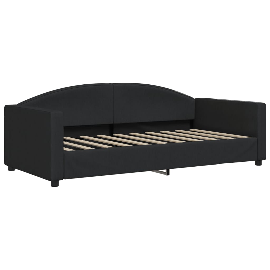 Divano Letto Estraibile con Materassi Nero 90x190 cm in Tessuto 3197218