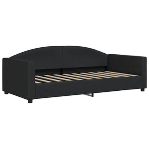 Divano Letto Estraibile con Materassi Nero 90x190 cm in Tessuto 3197218