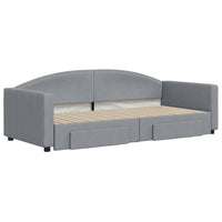 Divano Letto Estraibile Cassetti Grigio Chiaro 90x200cm Tessutocod mxl 82717