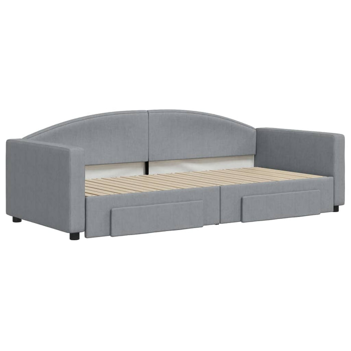 Divano Letto Estraibile Cassetti Grigio Chiaro 90x200cm Tessutocod mxl 82717