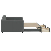 Divano Letto Estraibile Cassetti Grigio Scuro 90x200cm Tessuto 3197225