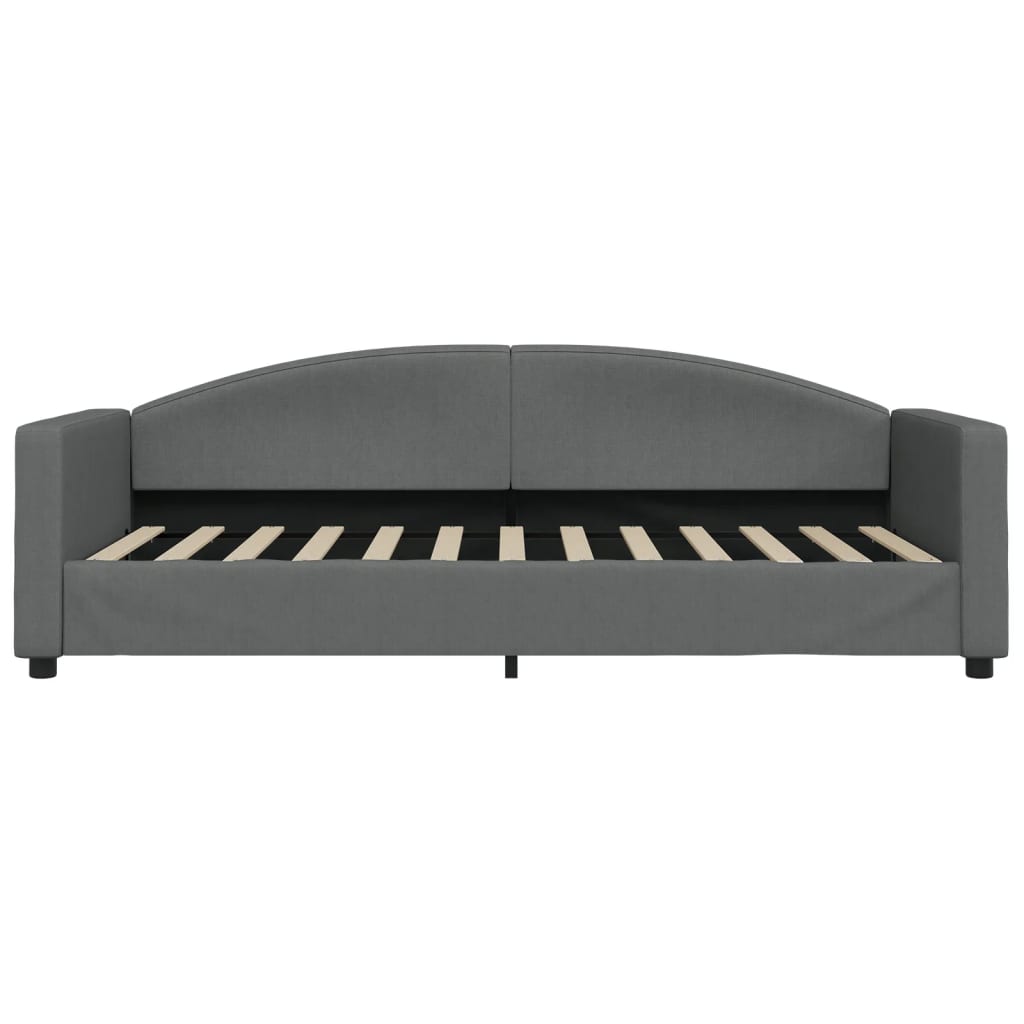 Divano Letto Estraibile Cassetti Grigio Scuro 90x200cm Tessuto 3197225