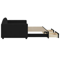 Divano Letto Estraibile con Cassetti Nero 90x200 cm in Tessuto 3197226