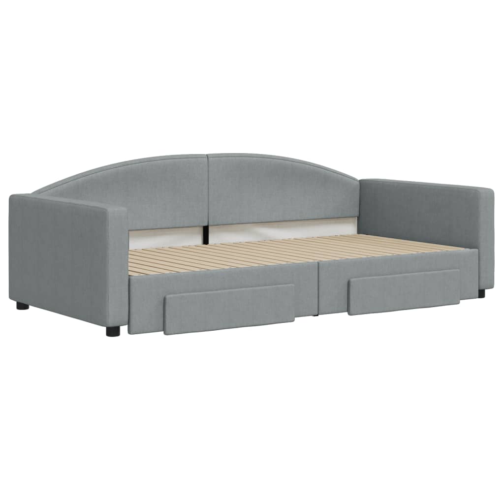 Divano Letto Estraibile Cassetti Grigio Chiaro 100x200 Tessutocod mxl 130631