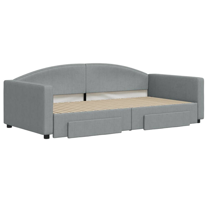 Divano Letto Estraibile Cassetti Grigio Chiaro 100x200 Tessutocod mxl 130631