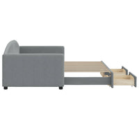 Divano Letto Estraibile Cassetti Grigio Chiaro 90x190cm Tessuto 3197234