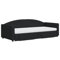 Divano Letto Estraibile con Cassetti Nero 90x200 cm in Tessutocod mxl 106667