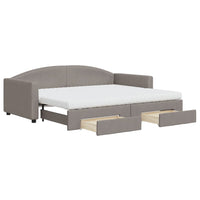 vidaXL Divano Letto Estraibile con Cassetti Tortora 90x200 cm Tessuto