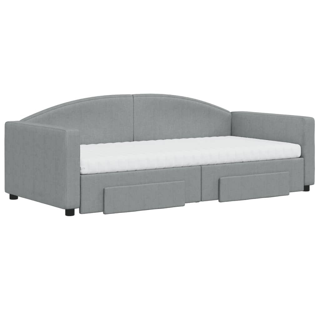 Divano Letto Estraibile Cassetti Grigio Chiaro 90x190cm Tessutocod mxl 106662