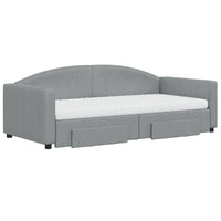 Divano Letto Estraibile Cassetti Grigio Chiaro 90x190cm Tessutocod mxl 106662