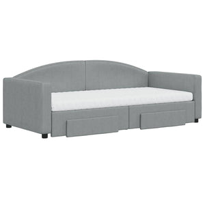 Divano Letto Estraibile Cassetti Grigio Chiaro 90x190cm Tessutocod mxl 106662