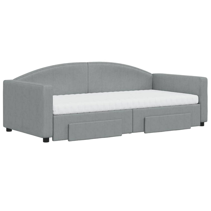 Divano Letto Estraibile Cassetti Grigio Chiaro 90x190cm Tessutocod mxl 106662